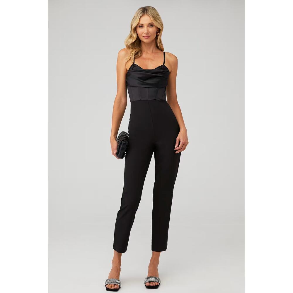 Bardot Jamila Corset Jumpsuit Black Evening Elegant Formal Size XL